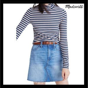 NEW MADEWELL STRIPED RIB KNIT TURTLENECK TOP